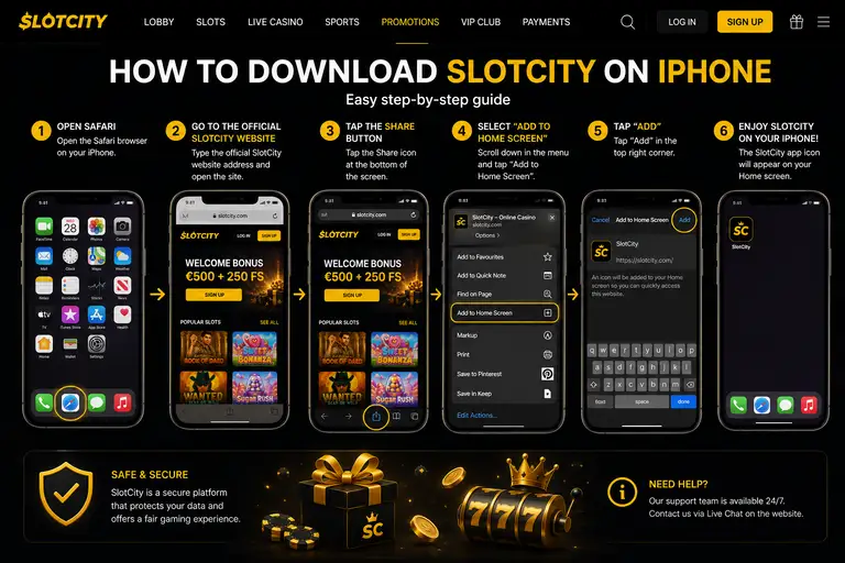 Завантаження додатку Слот Сіті на iOS
